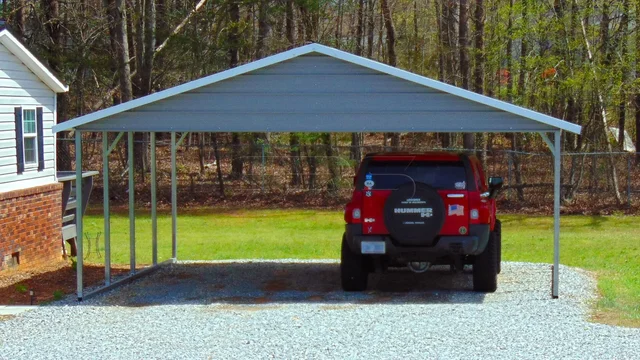 20' x 21' Boxed Eave Style carport with 7' legs and two gables