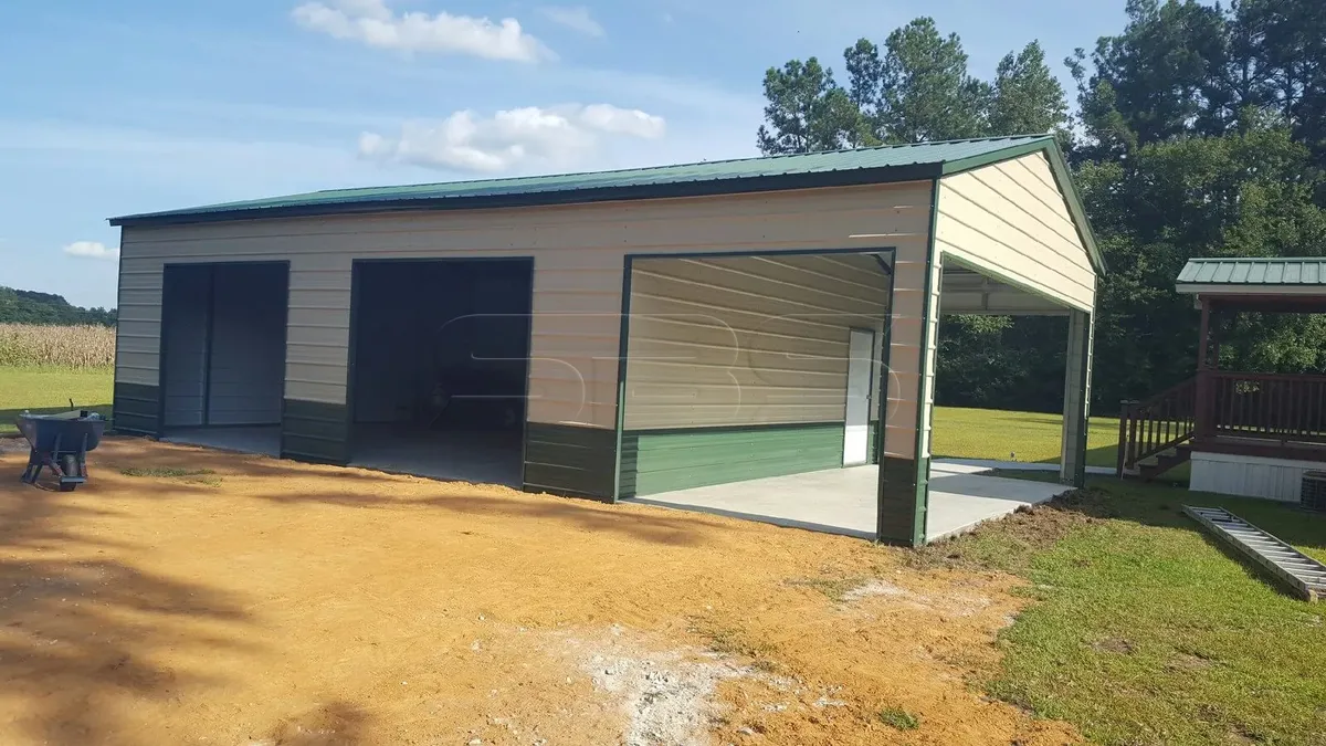 24x41 Side Entry Garage With Shed - Image 1