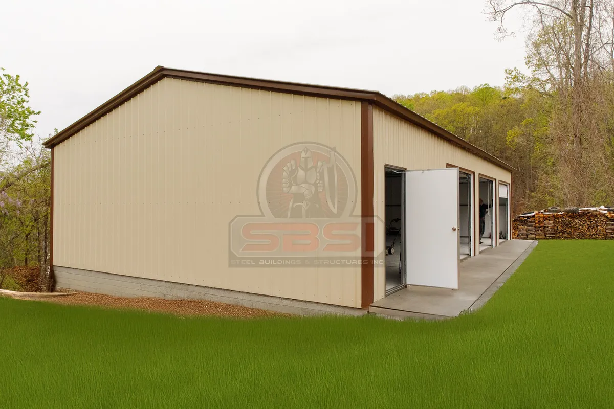 30x51 Side Entry Metal Garage - Image 2