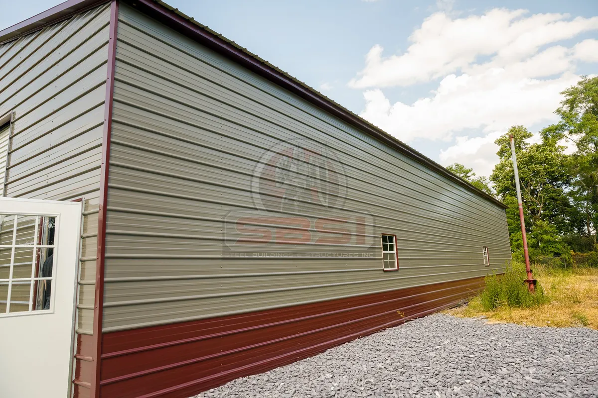 30x61 Vertical Roof Metal Garage - Image 2