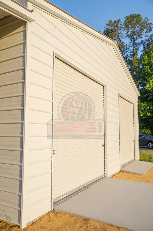 22x31 Two Car Steel Garage - Image 2