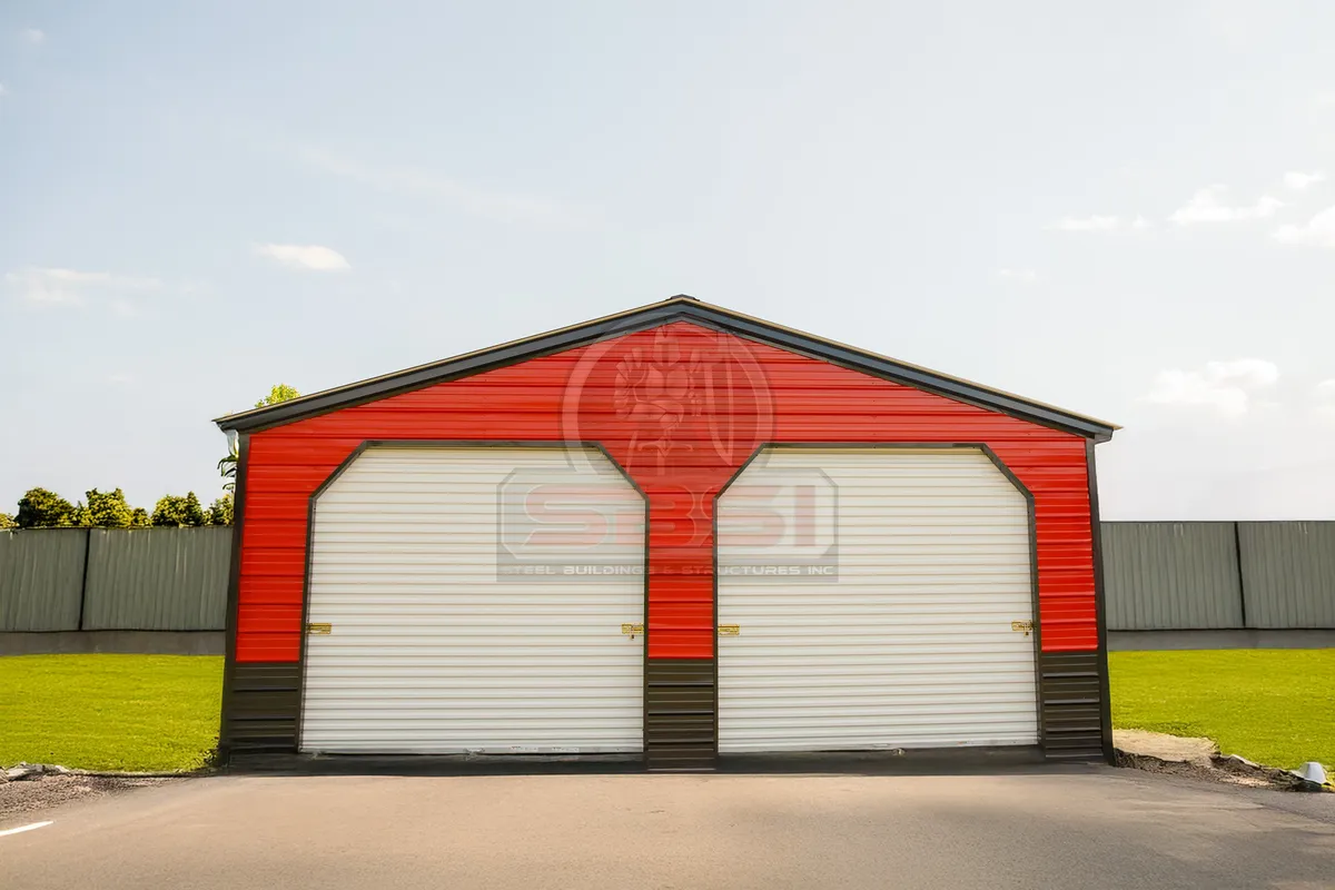 24x21 Vertical Roof Metal Garage - Image 1