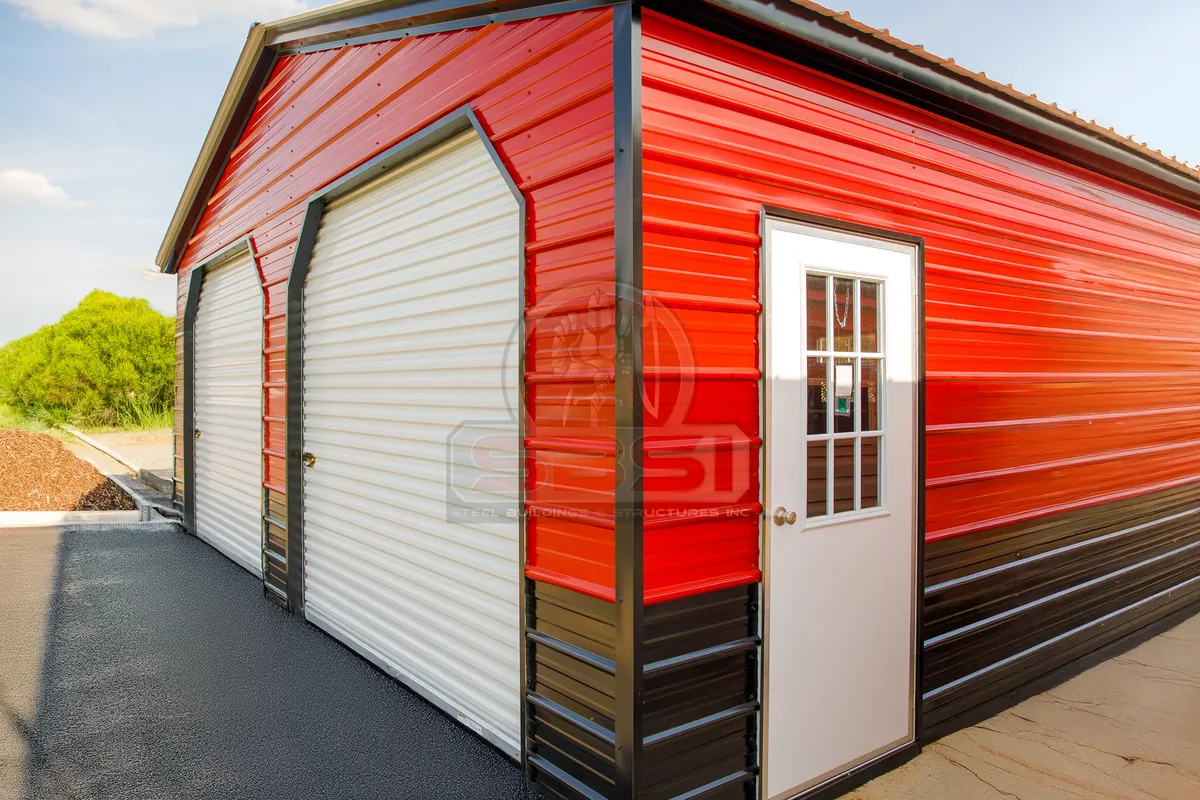 24x21 Vertical Roof Metal Garage - Image 2