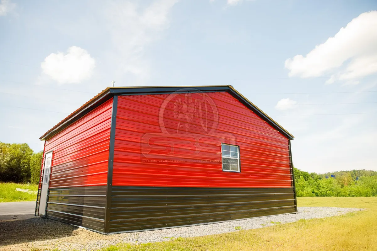 24x21 Vertical Roof Metal Garage - Image 3