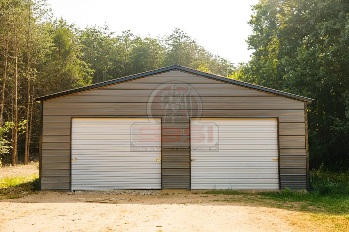 30x26 Vertical Roof Steel Garage - Image 1