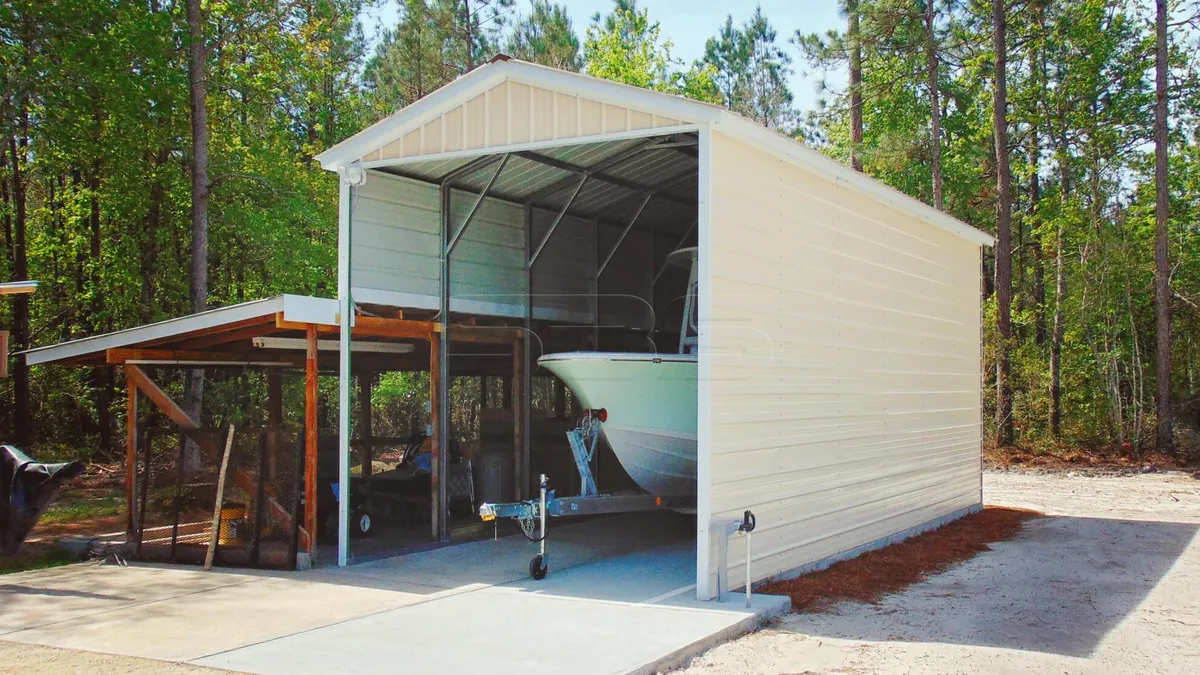 12x31 Metal Boat Carport - Image 1