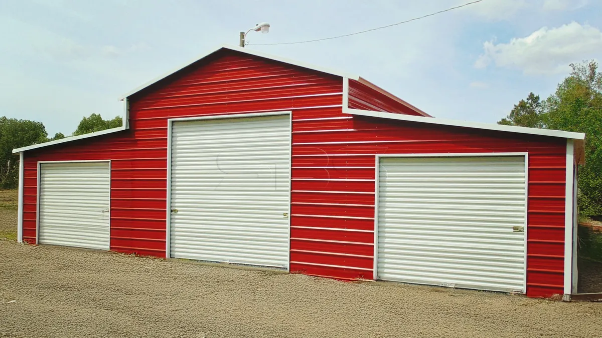 42x21 Fully Enclosed Metal Barn - Image 1