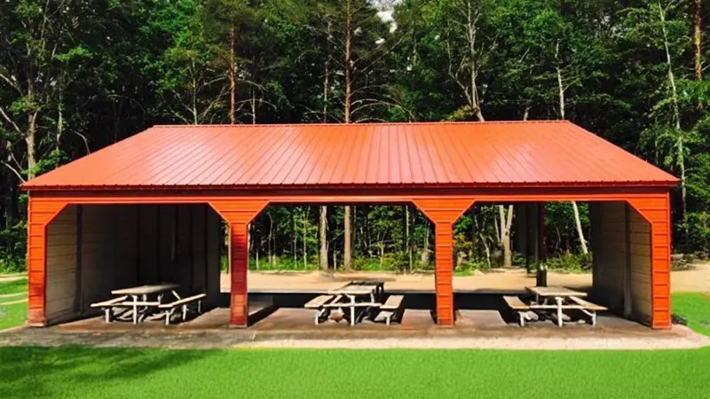 44x41 Clear Span Picnic Shelter - Image 1