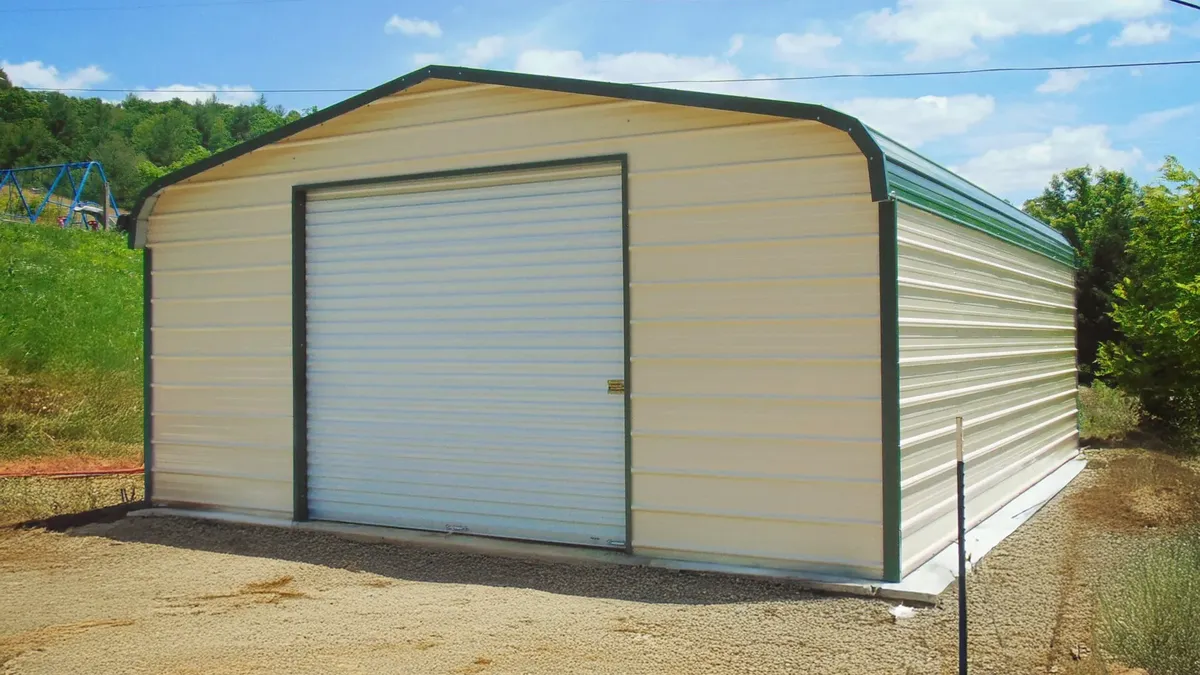20x26 One-car Metal Garage - Image 1